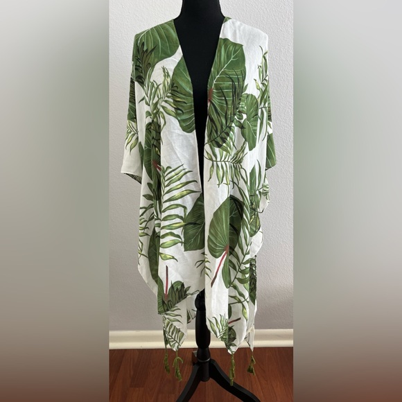 Do Everything In Love Palm Print Kimono - Picture 1 of 5